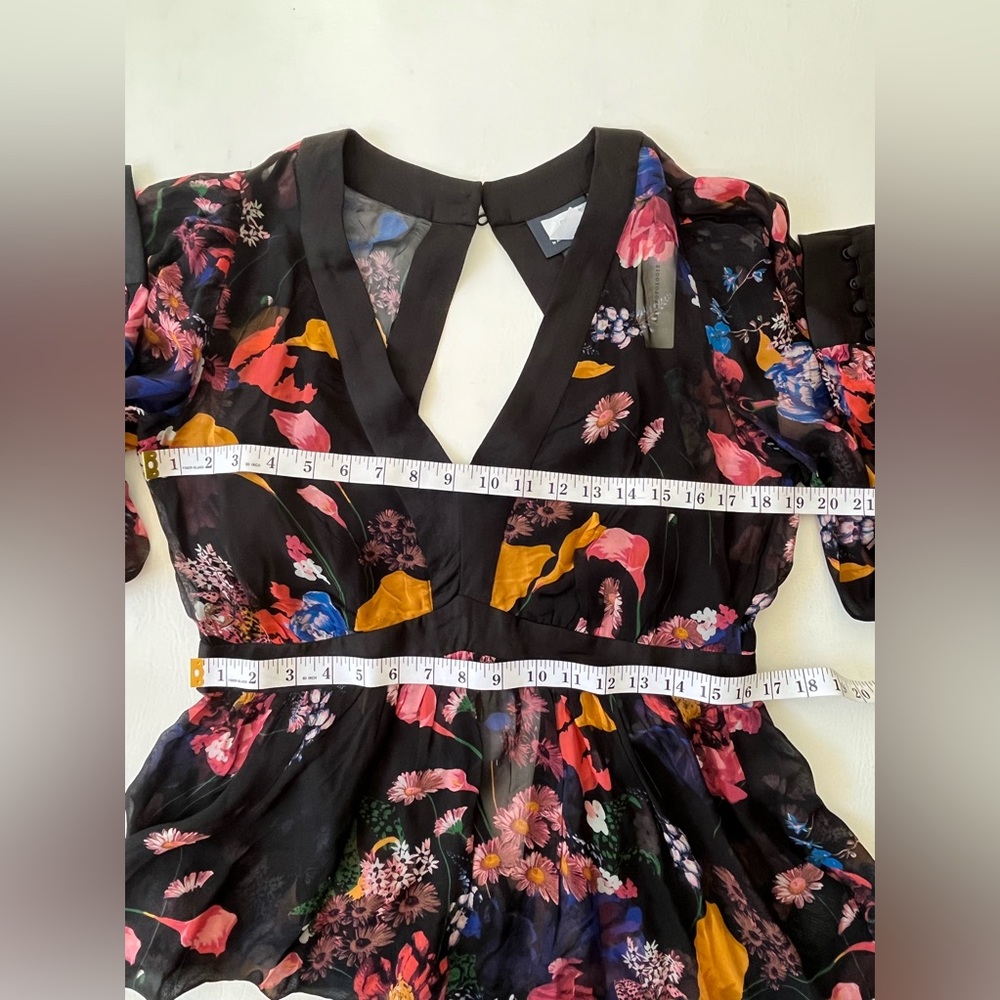 ANTHROPOLOGIE MAEVE OPEN BACK TUNIC SIZE 8 COLOR BLACK AND YELLOW NWT - Picture 10 of 11